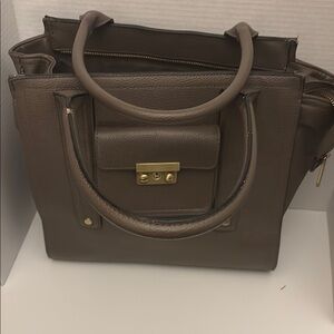 PHILIP LIN Elegant Brown Leather Tote Bag